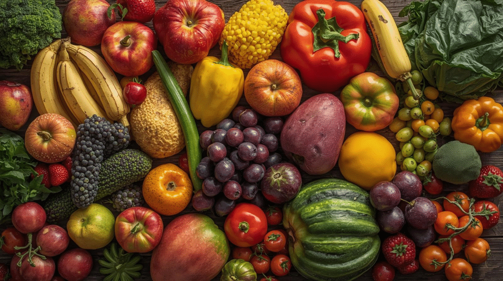 fruits and vegetables.